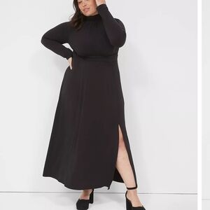 Lane Bryant Black Long Sleeve Maxi Dress